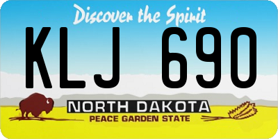 ND license plate KLJ690