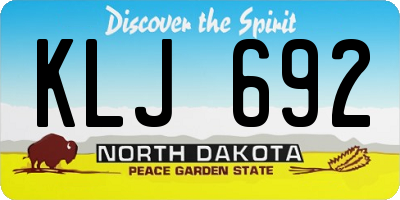 ND license plate KLJ692