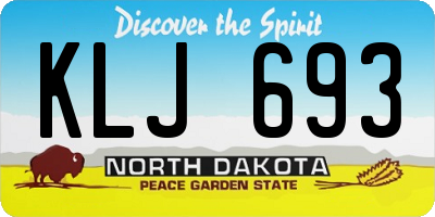 ND license plate KLJ693