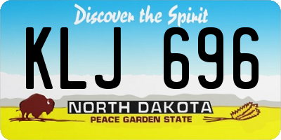 ND license plate KLJ696