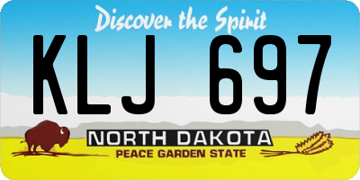 ND license plate KLJ697