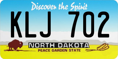 ND license plate KLJ702