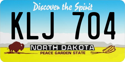 ND license plate KLJ704