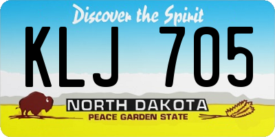ND license plate KLJ705