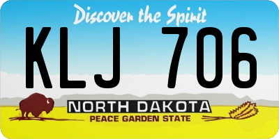 ND license plate KLJ706
