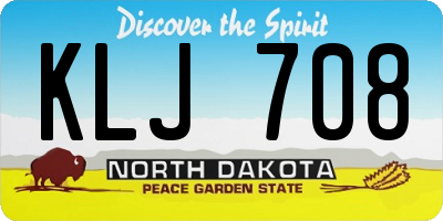 ND license plate KLJ708