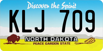 ND license plate KLJ709