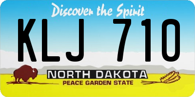 ND license plate KLJ710