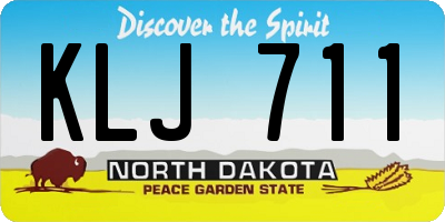 ND license plate KLJ711