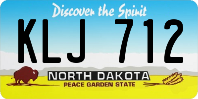 ND license plate KLJ712