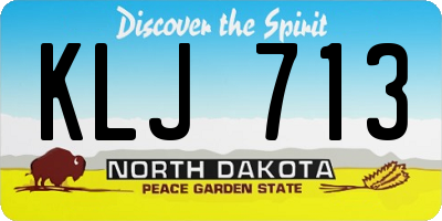 ND license plate KLJ713