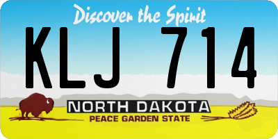 ND license plate KLJ714
