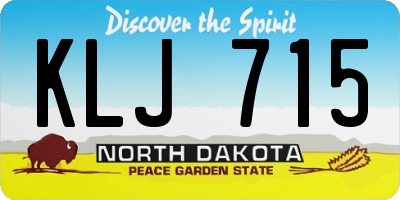 ND license plate KLJ715