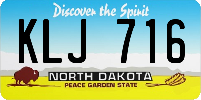 ND license plate KLJ716