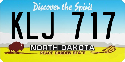 ND license plate KLJ717
