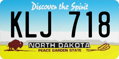 ND license plate KLJ718