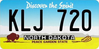 ND license plate KLJ720