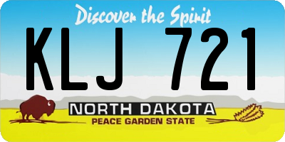 ND license plate KLJ721