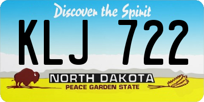 ND license plate KLJ722