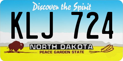 ND license plate KLJ724
