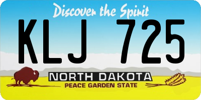 ND license plate KLJ725