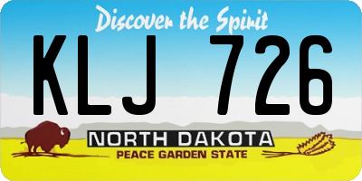 ND license plate KLJ726