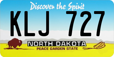 ND license plate KLJ727