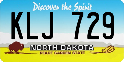 ND license plate KLJ729