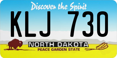 ND license plate KLJ730