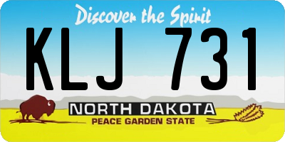 ND license plate KLJ731