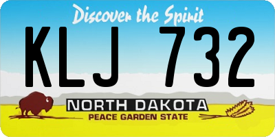 ND license plate KLJ732