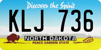 ND license plate KLJ736