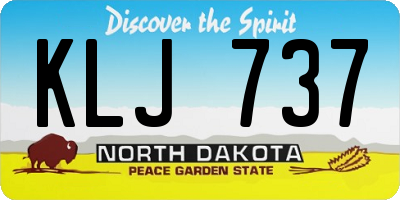 ND license plate KLJ737