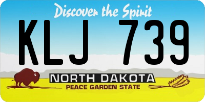 ND license plate KLJ739