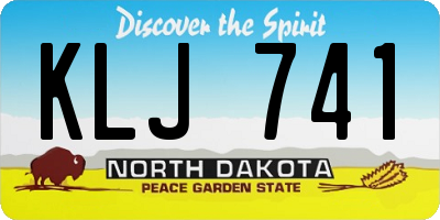 ND license plate KLJ741