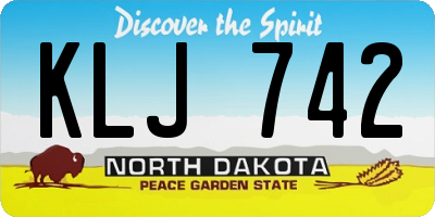 ND license plate KLJ742