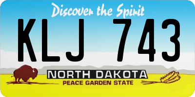 ND license plate KLJ743
