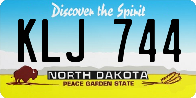 ND license plate KLJ744