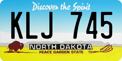 ND license plate KLJ745