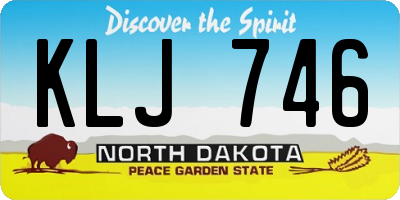ND license plate KLJ746