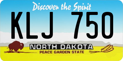 ND license plate KLJ750