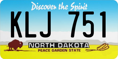 ND license plate KLJ751
