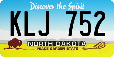 ND license plate KLJ752
