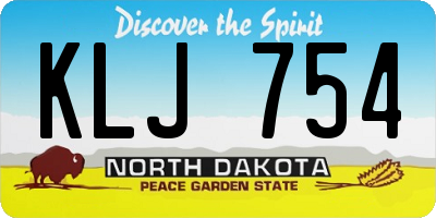 ND license plate KLJ754