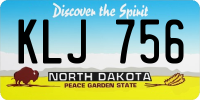 ND license plate KLJ756