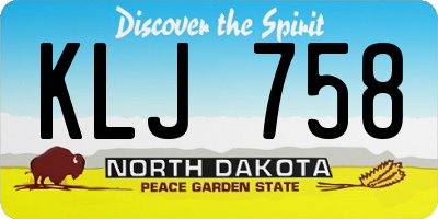 ND license plate KLJ758