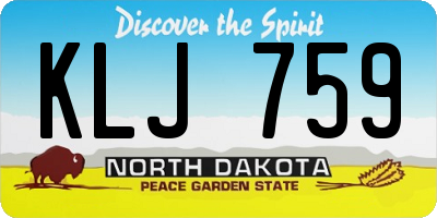 ND license plate KLJ759