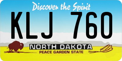 ND license plate KLJ760