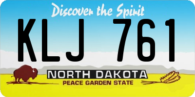 ND license plate KLJ761