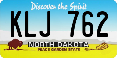 ND license plate KLJ762